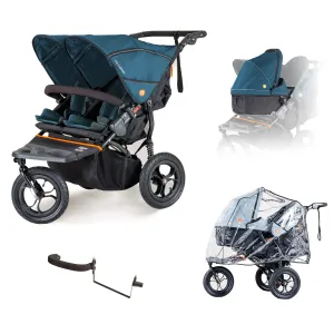 Out n About Double Nipper V5 Newborn & Toddler Starter Bundle - Highland Blue - Please allow 7 days for delivery