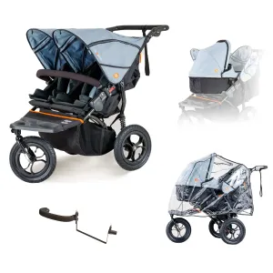 Out n About Double Nipper V5 Newborn & Toddler Starter Bundle - Rocksalt Grey - Delivery Late March
