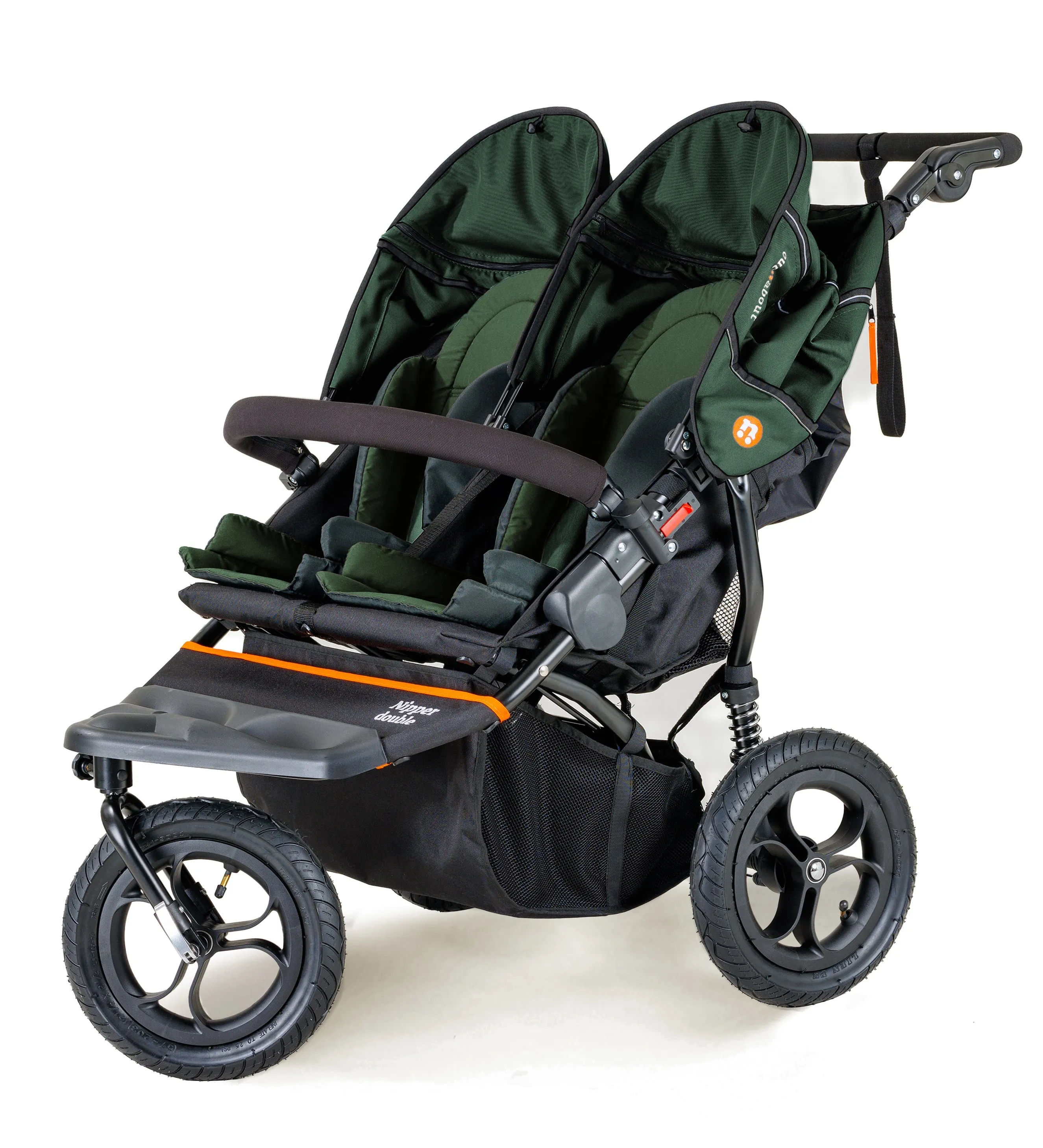 Out n About Double Nipper V5 Newborn & Toddler Starter Bundle - Sycamore Green - Delivery Late April