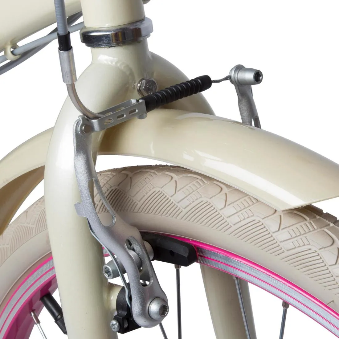 Poply 500 Kids' 24" Hybrid Bike - Cream/Pink