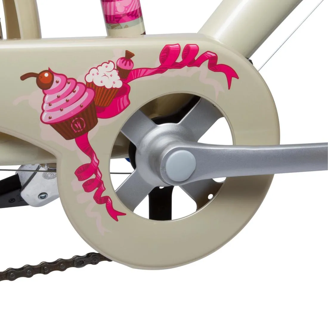 Poply 500 Kids' 24" Hybrid Bike - Cream/Pink