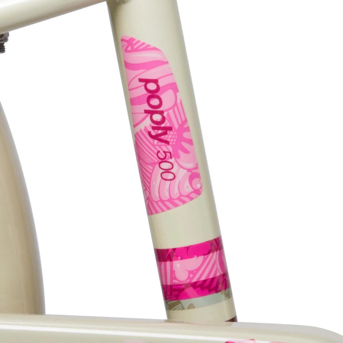 Poply 500 Kids' 24" Hybrid Bike - Cream/Pink