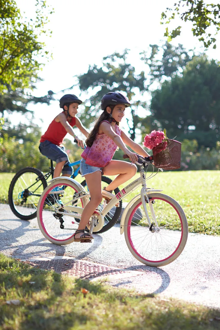 Poply 500 Kids' 24" Hybrid Bike - Cream/Pink