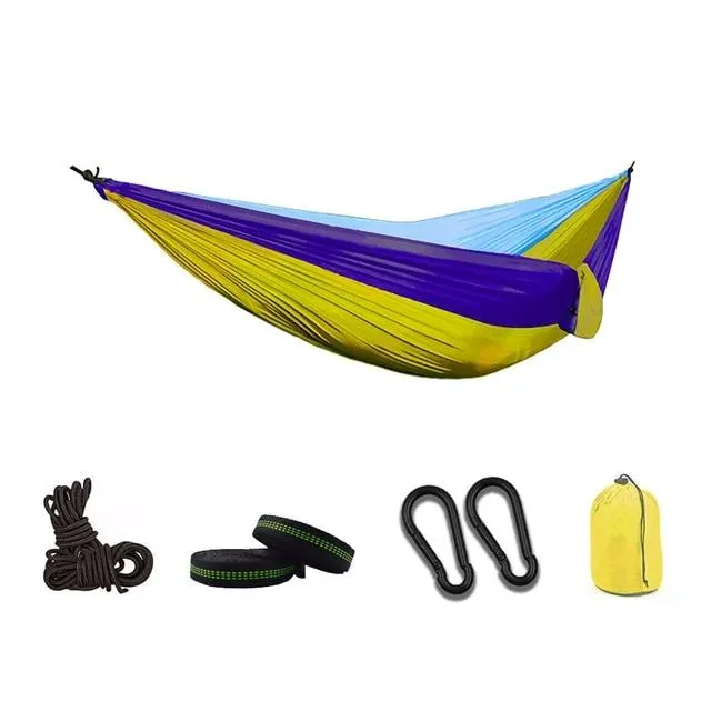 Portable Camping Parachute Hammock Survival Double Hanging Bed