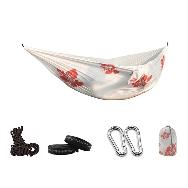 Portable Camping Parachute Hammock Survival Double Hanging Bed