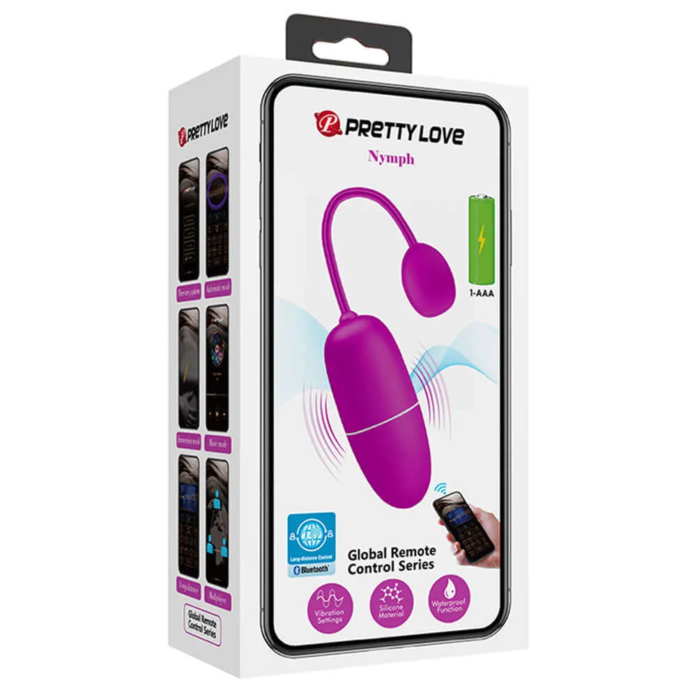 Pretty Love Nymph Global Remote Control Vibrating Egg - Purple