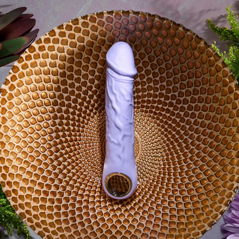 Purple Fantasy Veiny Silicone Vibrator with Finger Loop