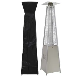 Pyramid Gas Patio Heater 13kW for Commercial & Domestic Use, with Cover, Stainless Steel - DG225