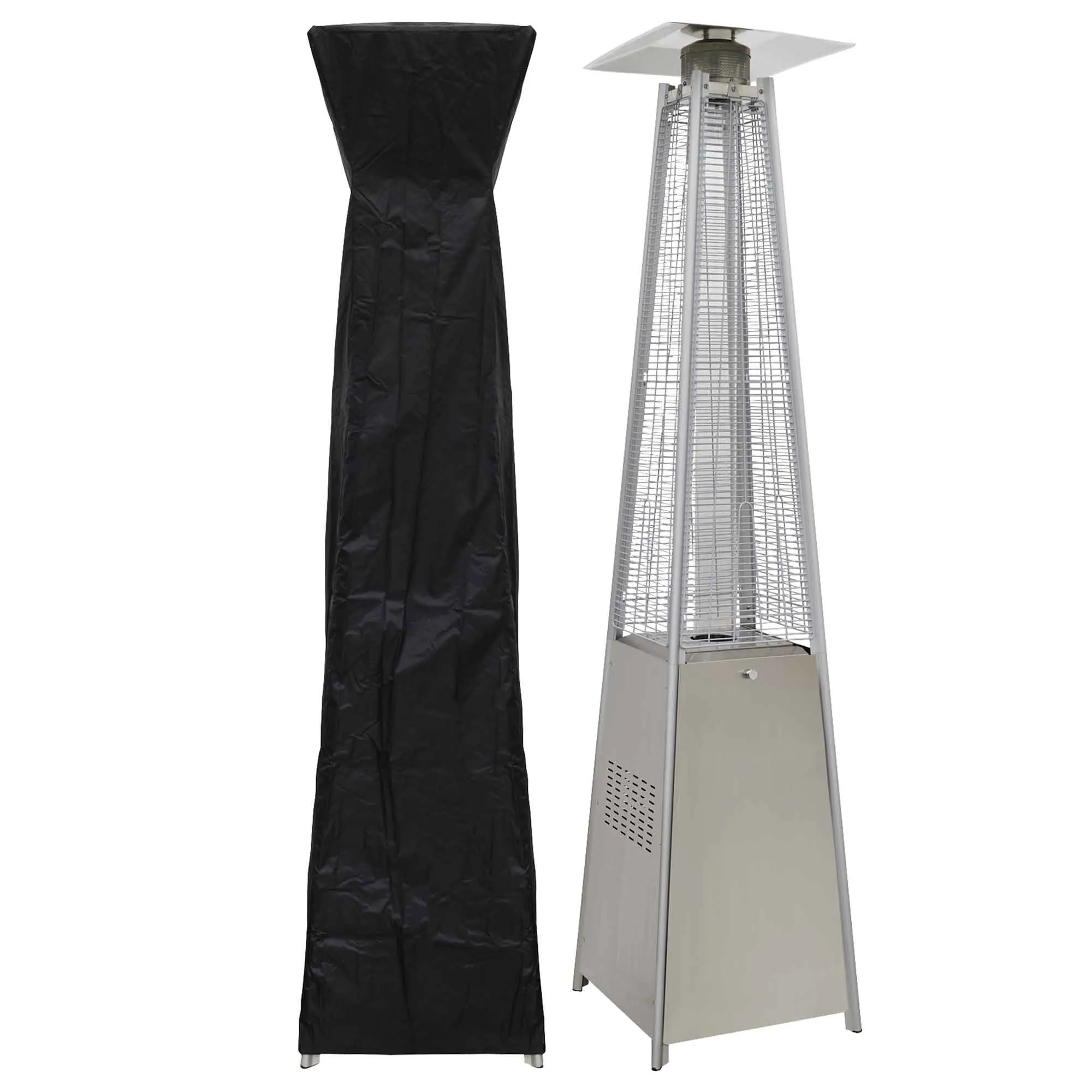 Pyramid Gas Patio Heater 13kW for Commercial & Domestic Use, with Cover, Stainless Steel - DG225