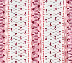 Quadrille Fabric: Links II - Custom Pinks on Cream Suncloth (OUTDOOR)