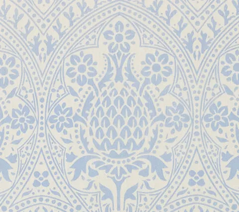 Quadrille Fabric: Pina - Custom Windsor Blue on Off-White Suncloth