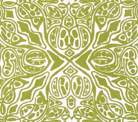 Quadrille Fabric: San Michele - Custom New Leaf on Vellum Suncloth (OUTDOOR)