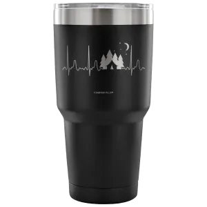 "Camping Tent EKG" - Stainless Steel Tumbler