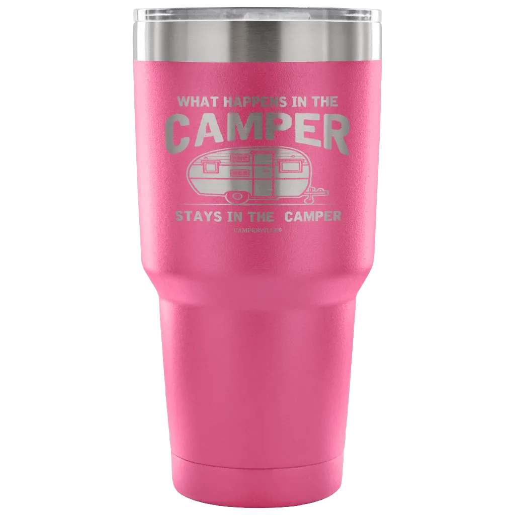 "What Happens In The Camper Stays In The Camper" - Stainless Steel Tumbler