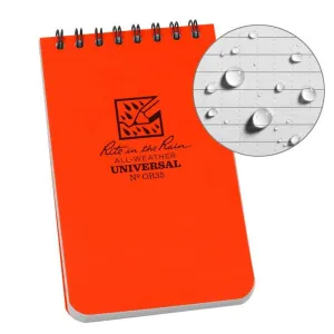 Rite in the Rain NoOR35 Top Spiral 3x5 Notebook Universal Orange