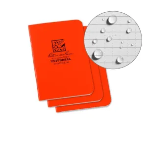 Rite in the Rain No.OR71FX-M Mini Stapled Notebook Universal Orange Pack of 3