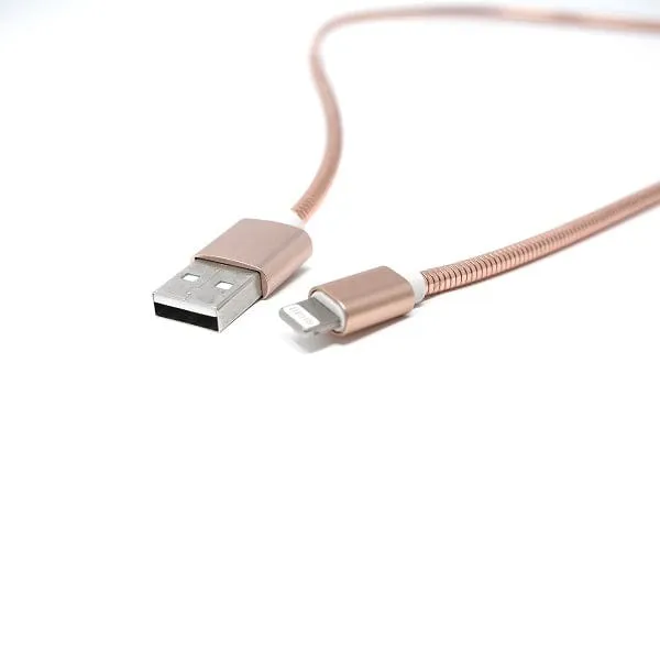 Rose gold rugged lightning cable