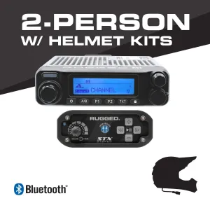 Rugged Radio 2 Person - BUILDER KIT with STX STEREO Bluetooth Intercom and M1 Waterproof Rugged Radio