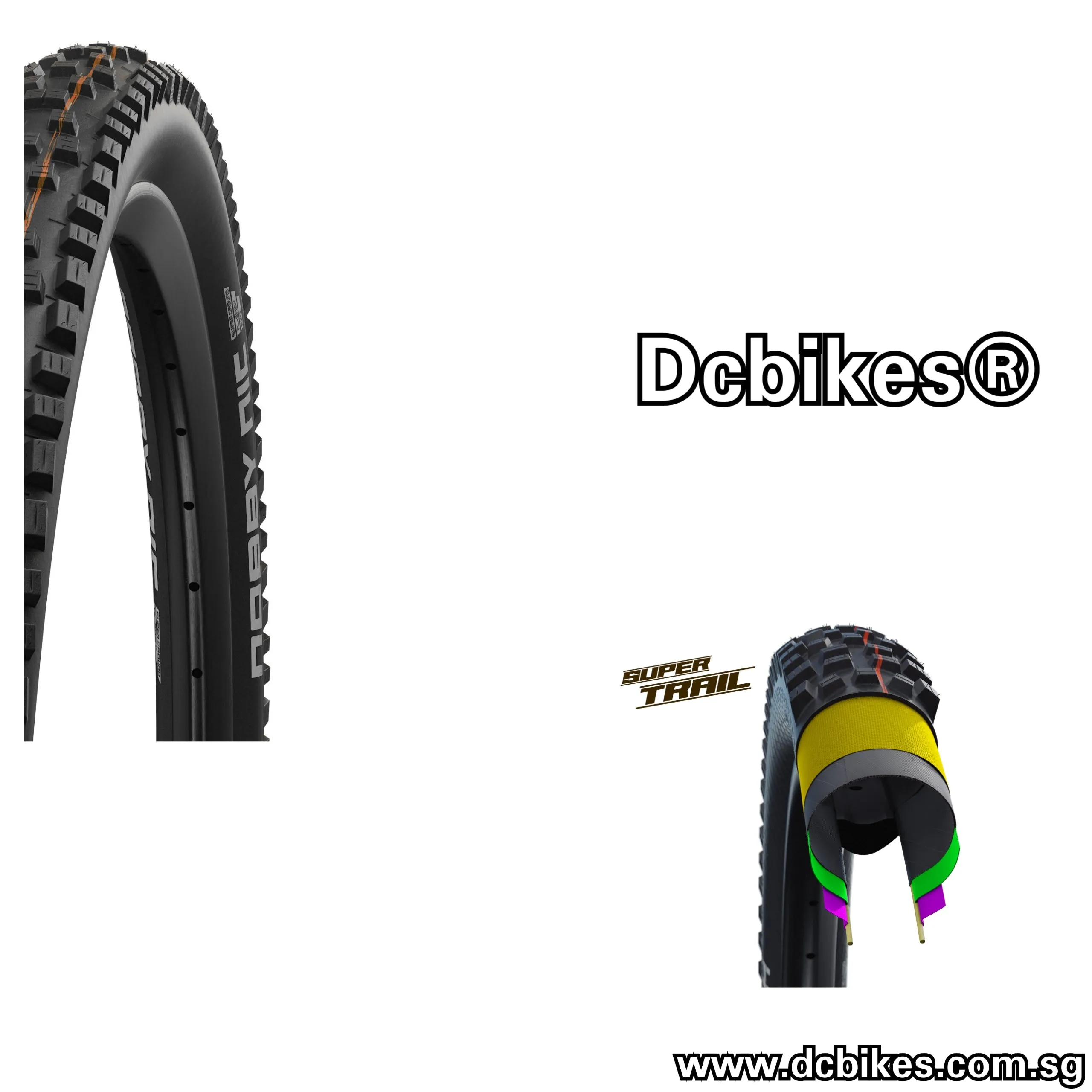 Schwalbe 29 X 2.4 Nobby Nic Addix Super Trail MTB Tubeless Folding Tyres (1 Tire)