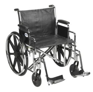 Sentra EC Heavy Duty Wheelchair, Detachable Desk Arms, Swing away Footrests, 22" Seat - 1 Each