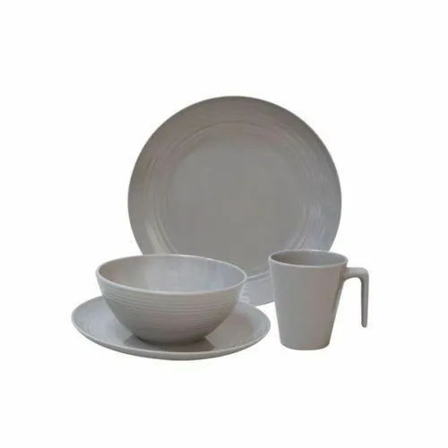 Seramika Premium Latte Camping Caravan Camper 16 Piece Dining Dinner Plate Set