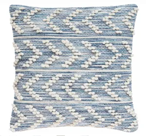 Sky Herringbone Blue Indoor/Outdoor Pillow