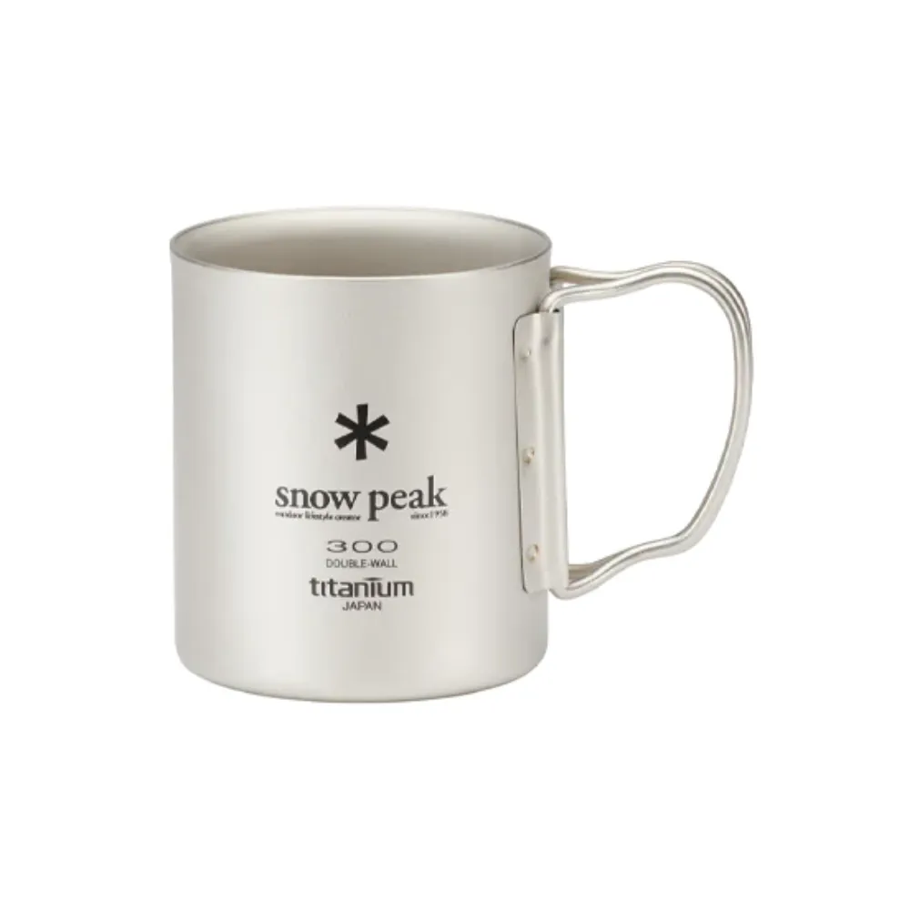 Snow Peak Titanium Double Wall Cup 300ml with Folding Handle