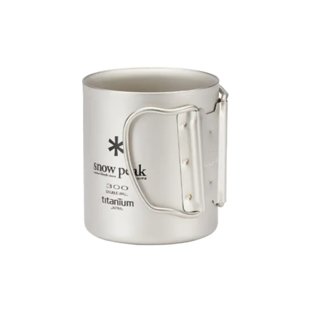 Snow Peak Titanium Double Wall Cup 300ml with Folding Handle