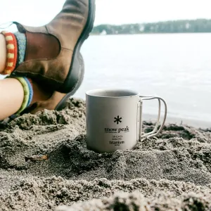 Snow Peak Titanium Double Wall Cup 300ml with Folding Handle