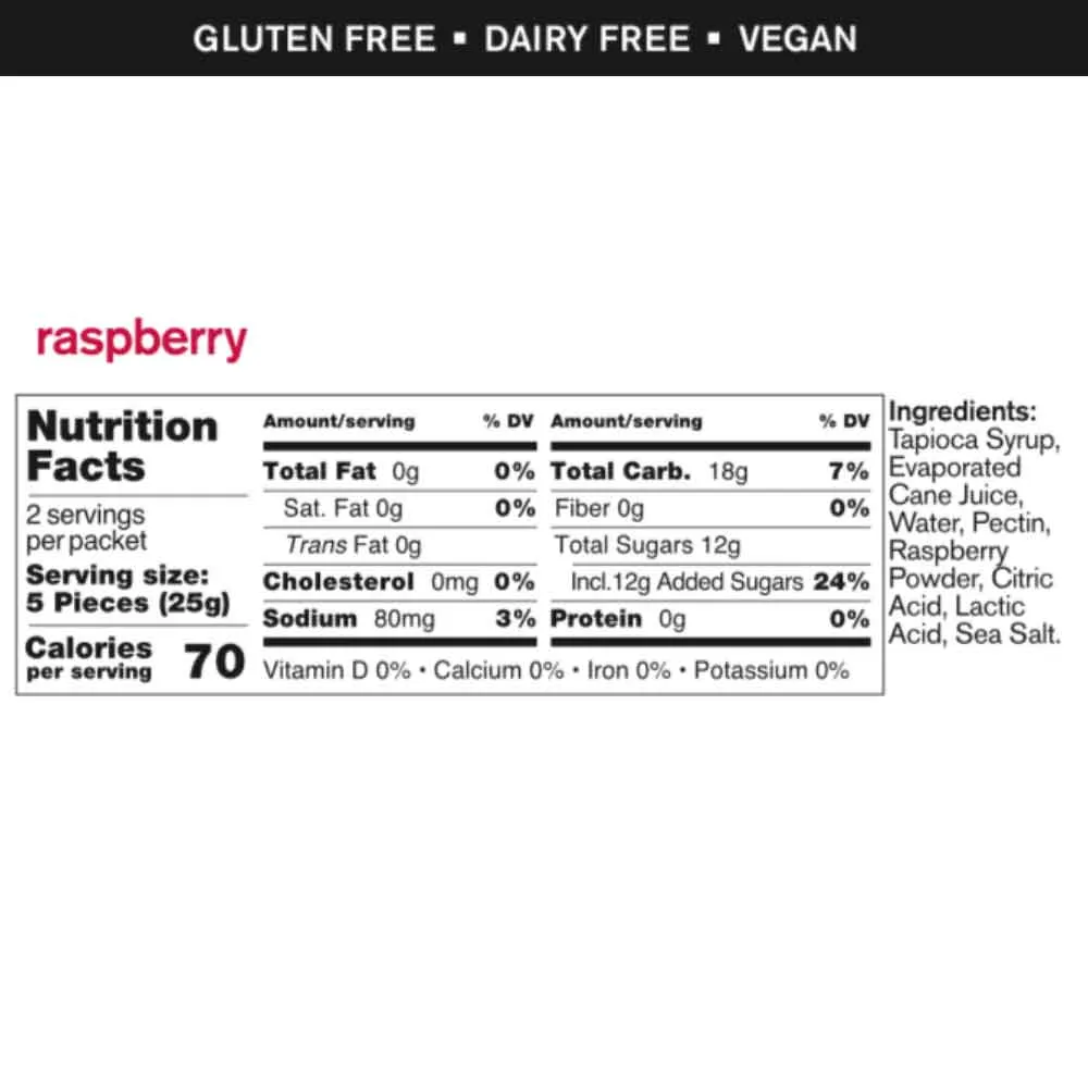 Sport Energy Chews, Raspberry, Single Serving