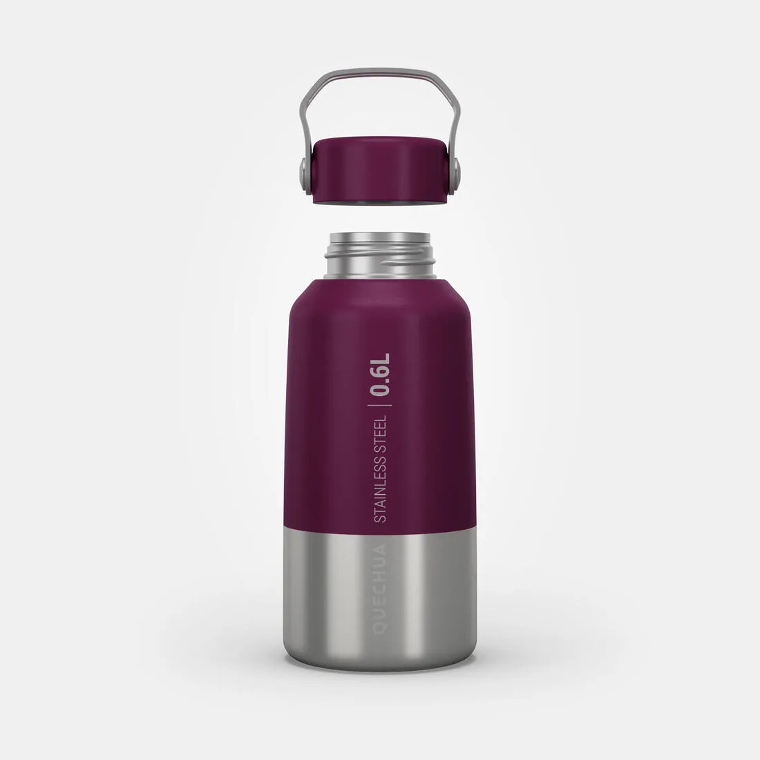 Stainless Steel Water Bottle with Screw Cap for Hiking 0.6L