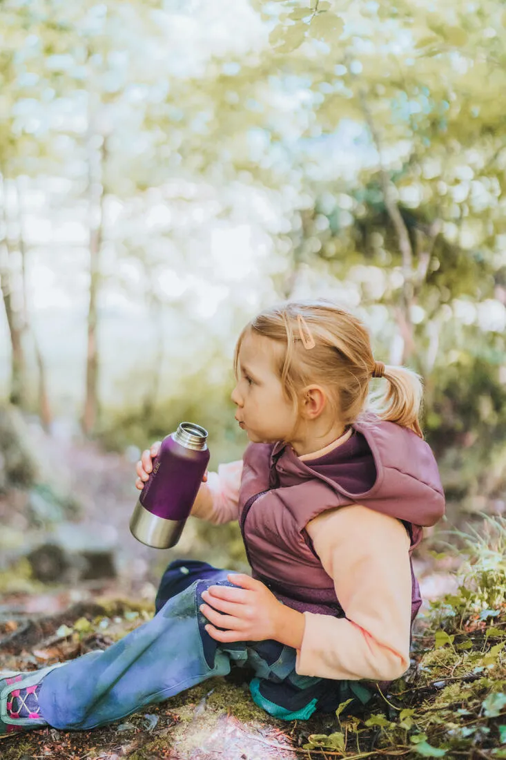 Stainless Steel Water Bottle with Screw Cap for Hiking 0.6L
