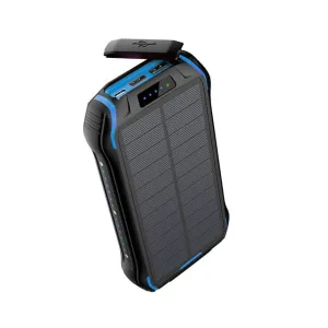 'The Hardcore' REF Power Portable Solar Powered Wireless Charger 2 USB Ports and 1 C-Type Port for quick charging.