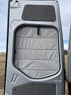VanEssential Mercedes-Benz Sprinter (Van Year 2019 to Current) Insulated Blackout Rear Door Covers (Pair) - Cool Gray