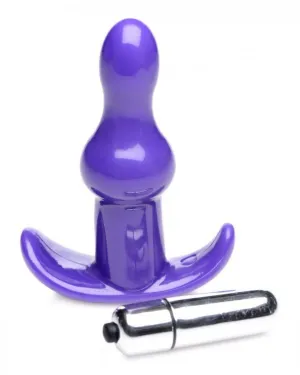 Vibrating Rolling Bumpy Jelly Anal Butt Plug With Rolling Bumps