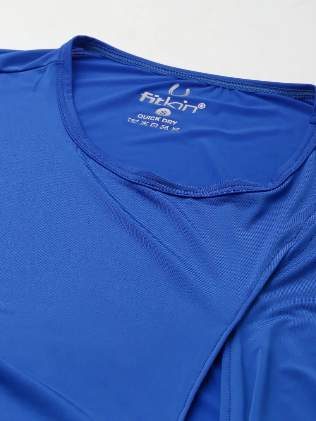 Women's Blue Solid Crop Quick Dry Air Light Wrap Top