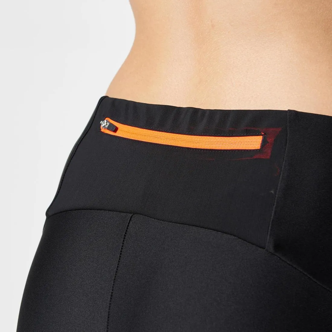WOMEN'S TRAIL RUNNING TIGHTS - BLACK/GREY/FLOWERS