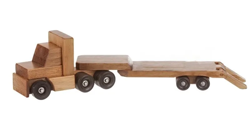 Wooden Low Boy Toy Truck