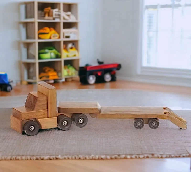 Wooden Low Boy Toy Truck